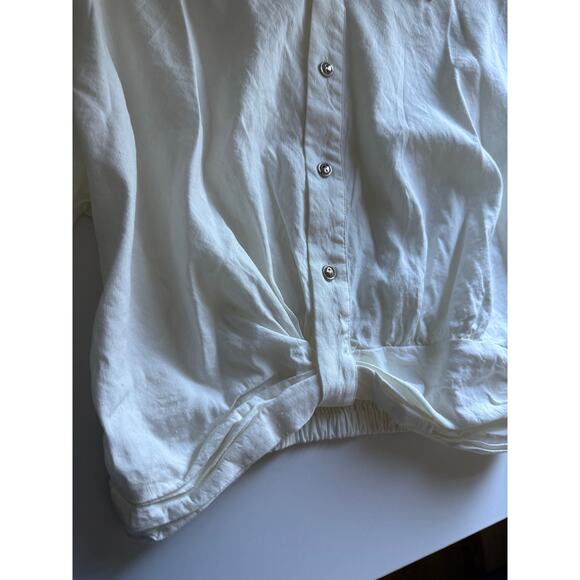 $345 Ramy Brook Rosa Linen Blend Top - Ivory - Small - Picture 4 of 6